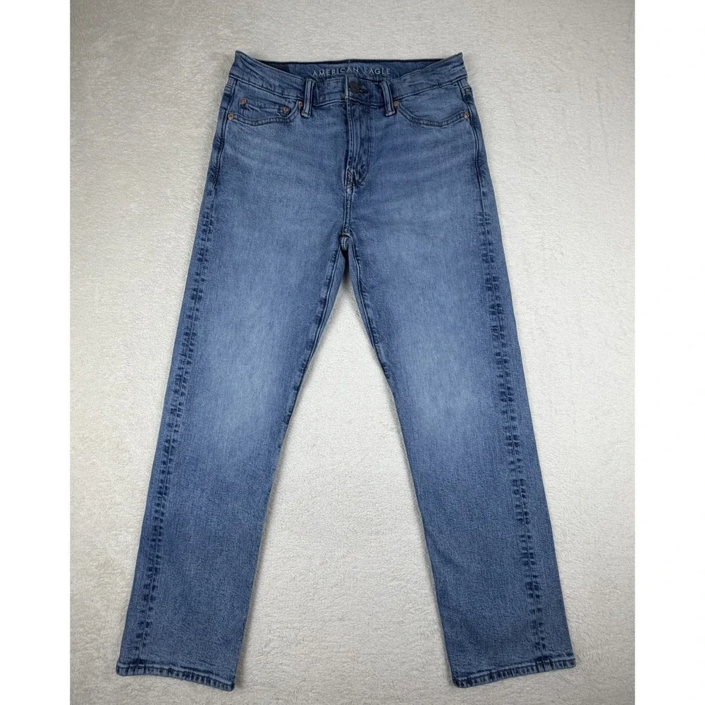 American Eagle Original Straight Easyflex Jeans Men's 28x30 Light‎ Wash Stretch